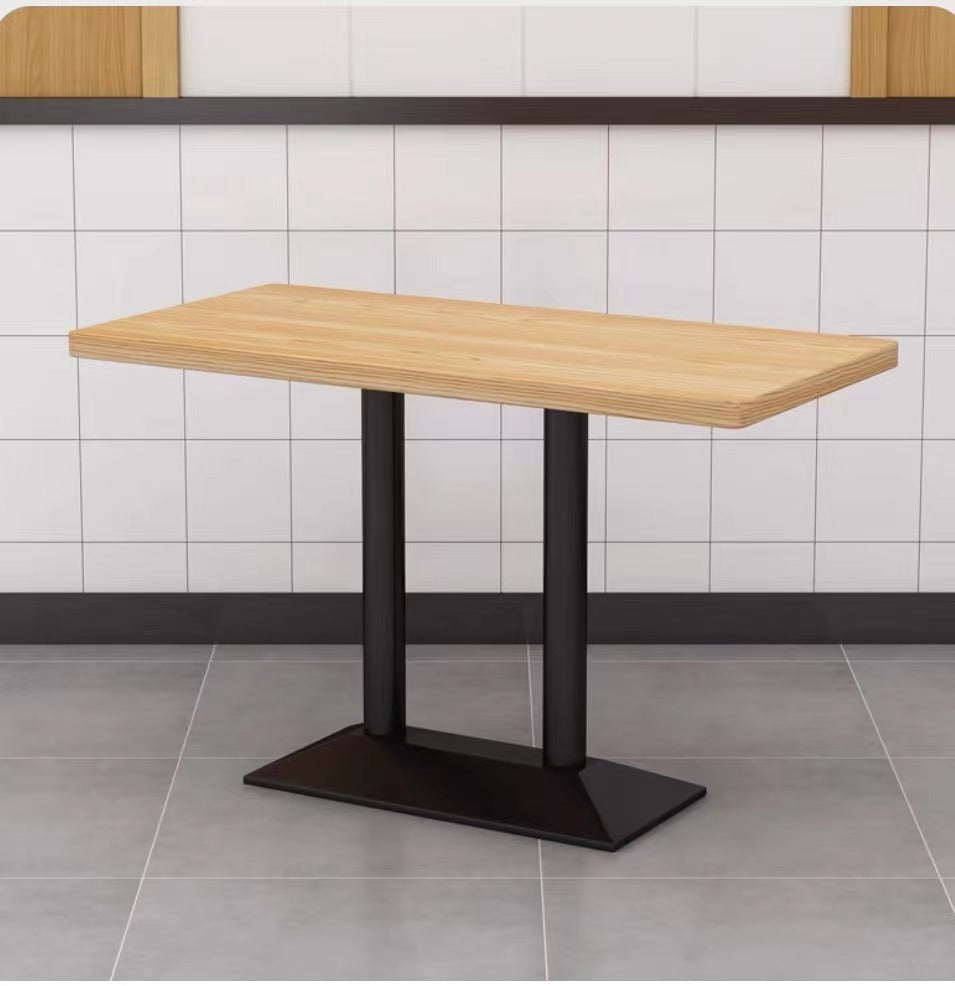 Customized theme restaurant multi-layer solid wood plywood tabletop dining table 120*60*75cm