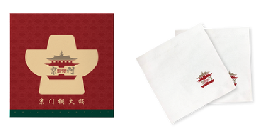 100 cartons of 230x230mm single-ply 18g napkins - 48 packs per carton, 100 sheets per pack