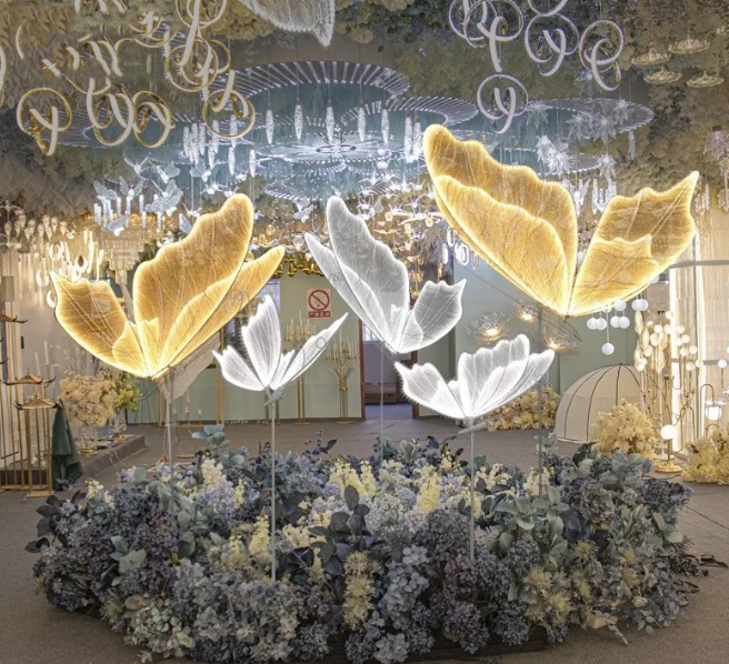 Butterfly lighting ornaments white light length 80cm (height 97-130cm)