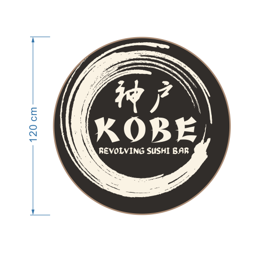 Logo墙灯牌 - 直径1.2米(金属背光字)