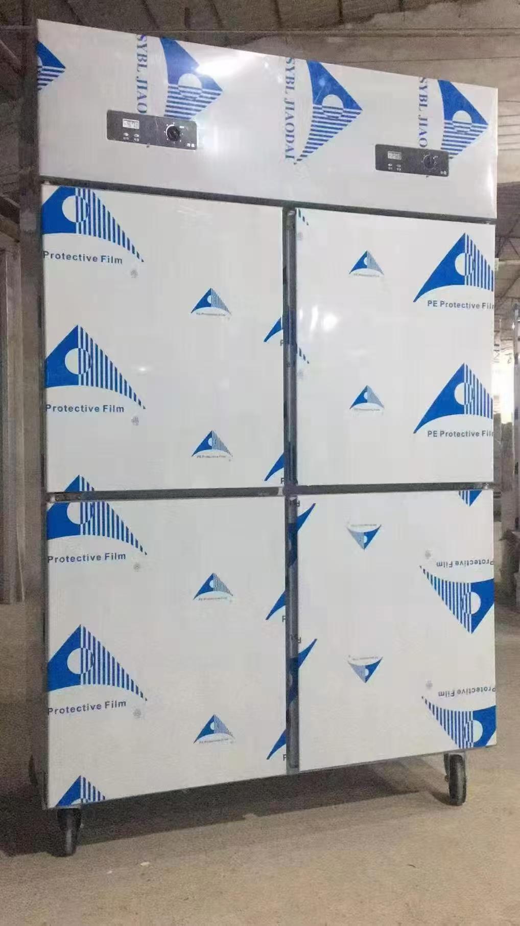 四门冷冻柜(铜管) 电器参数:220V、1KW直冷-15℃~-6℃ 尺寸:68*76.5*196.5cm