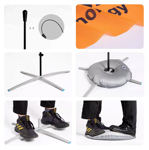 Single-sided knife flag advertising flag customization 60*240+340cm flagpole height (3.4m knife-shaped flagpole + cross base + single-sided flag + water bag)