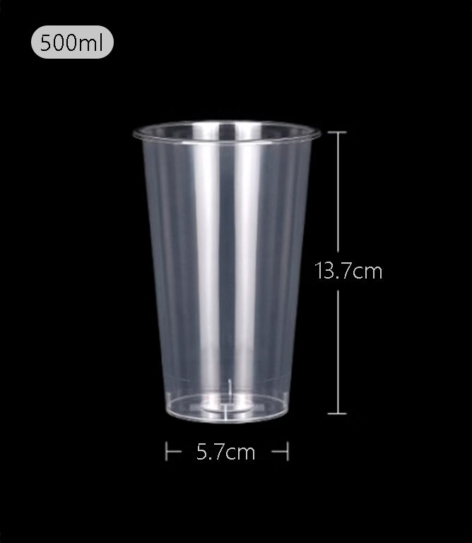 5万个一次性PP吸塑杯 印logo(90口径)500ml 8.9*5.7*13.7cm