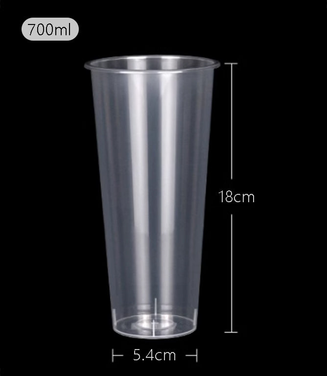 2万个一次性PP吸塑杯 印logo(90口径)700ml 9*5.4*18cm