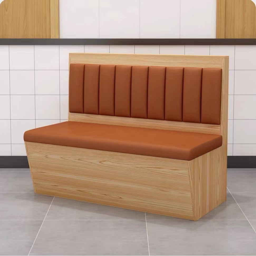 Customized theme restaurant booth sofa solid wood table chair double single side 120*60*95cm
