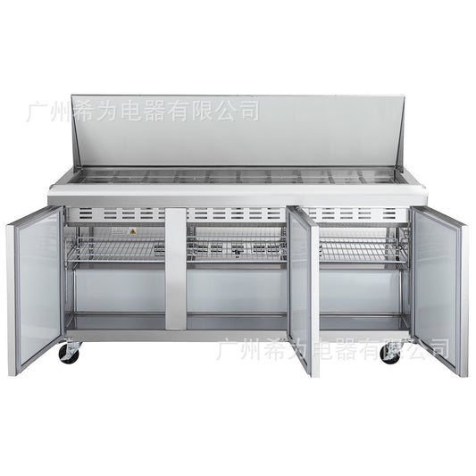 Commercial grab code cabinet - Vegetable, fruit and pizza fresh refrigerated display cabinet, 110V, size 183x76x112cm
