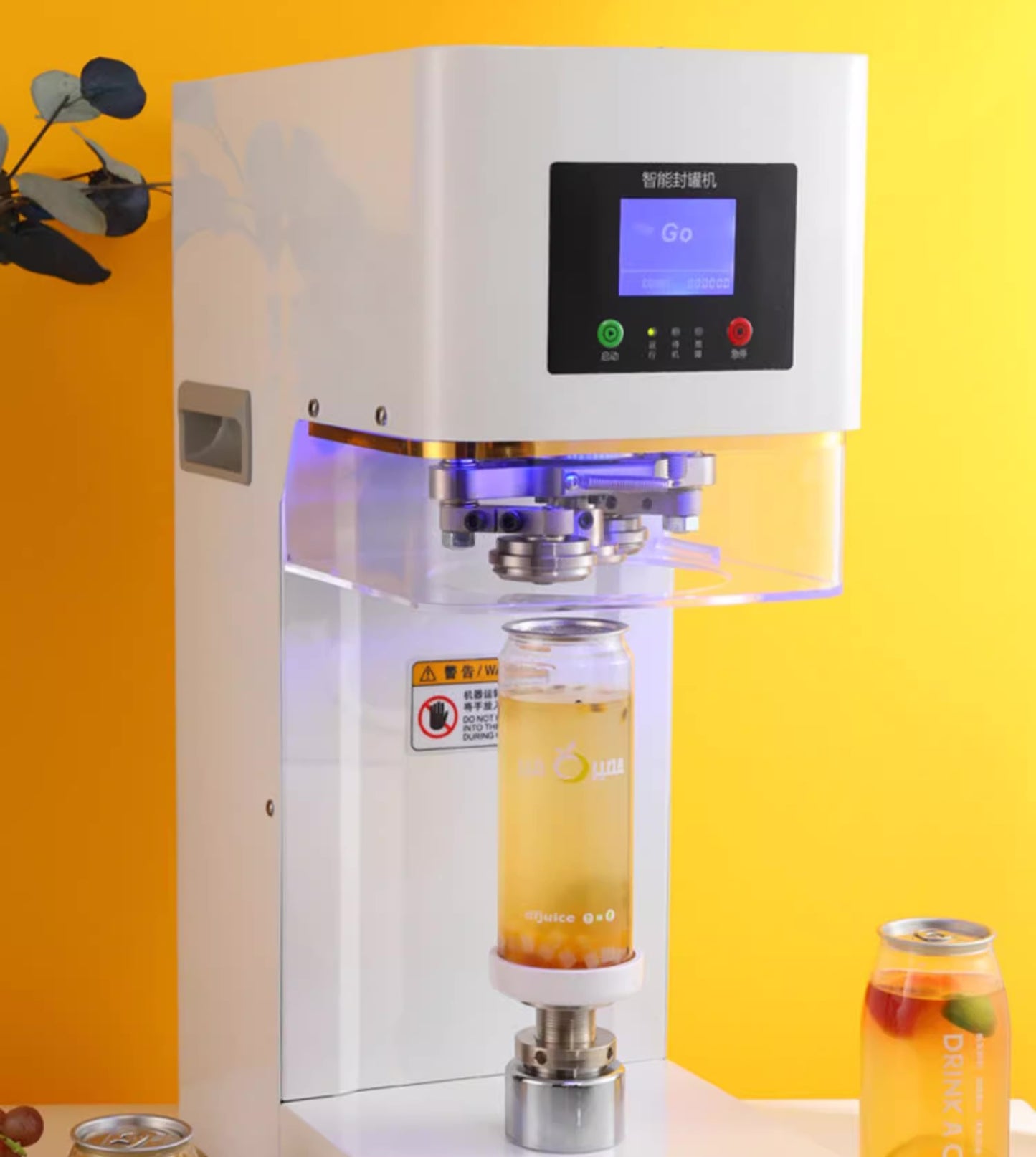 商用全自动易拉罐封口机 - 美版110V改制款,适用于奶茶店和饮料封盖包装的铝罐打包机