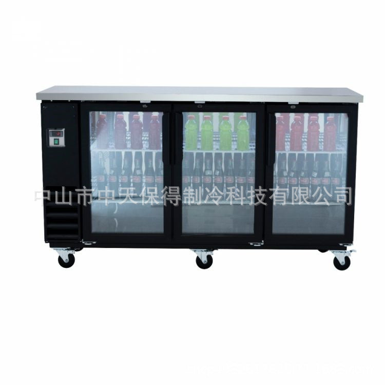 美款黑色风冷吧台啤酒柜 - 饮料冷藏展示柜,110V (180cm*80cm*80cm)
