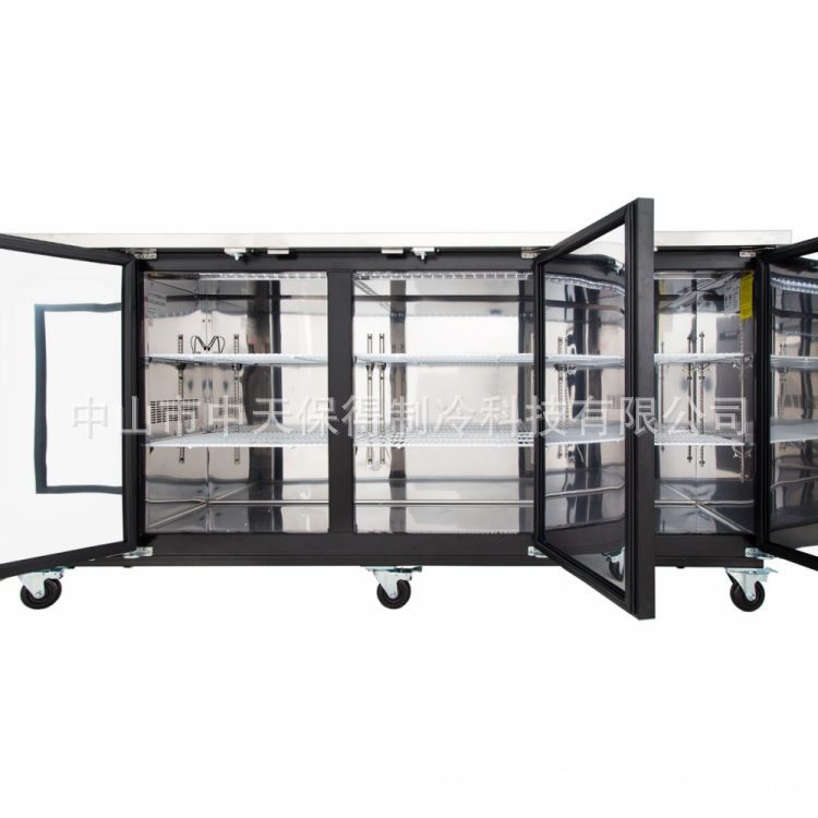 美款黑色风冷吧台啤酒柜 - 饮料冷藏展示柜,110V (180cm*80cm*80cm)