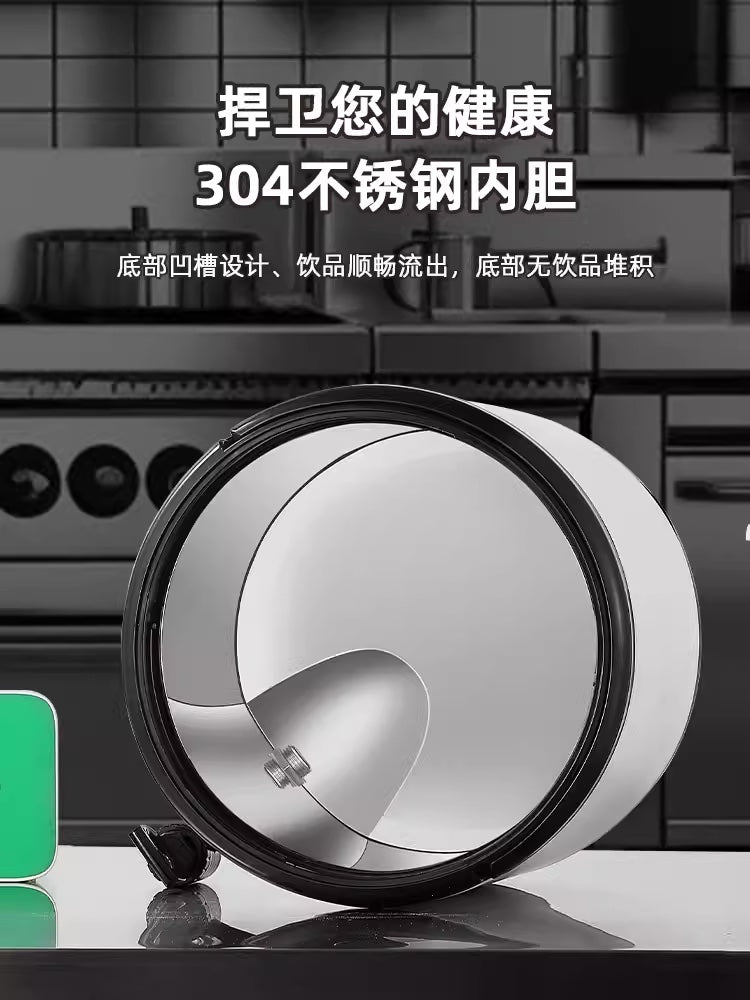 304 stainless steel milk tea bucket commercial stall large capacity soy milk cold drink tea bucket milk tea shop insulation bucket 12L outside: 22.2*42cm inside: 19.5*32cm