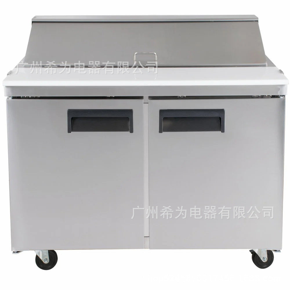 01三门沙拉柜披萨工作台 - 商用蔬菜水果保鲜冷藏展示柜,110V 180*76*85