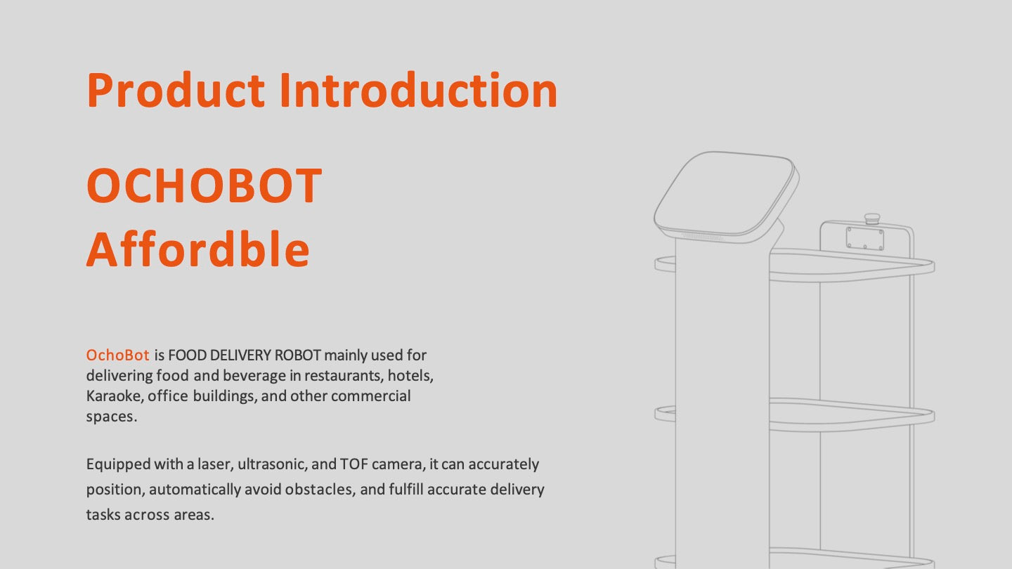 Catering delivery robots are mainly used for food and beverage delivery in restaurants, hotels, KTVs, office buildings and other commercial spaces