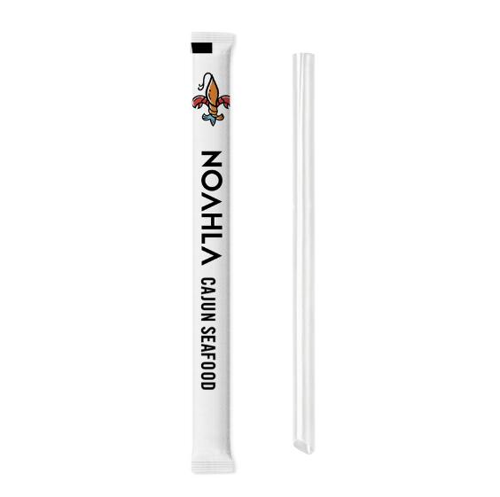 10万个单支透明环保纸独立包装食品级PLA吸管 - 粗 (1.2*23cm)