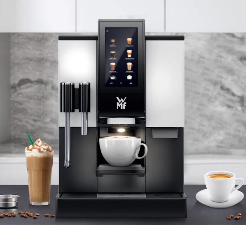 WMF1100S 全自动研磨一体机 小体积大功能 从豆到杯 功率/电压:2300W/220V 进水方式:水箱4.5L/自动(可选) 尺寸:32.5*56.1*55.6cm