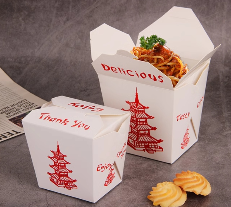 3万个 大号立体餐盒 32oz容量 300g食品纸内淋膜(上方 10.5*9 下方 7.8*6.5 *高10.3cm)