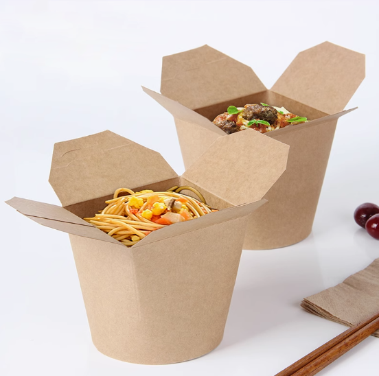 3万个 大号立体餐盒 32oz容量 300g食品纸内淋膜(上方 10.5*9 下方 7.8*6.5 *高10.3cm)
