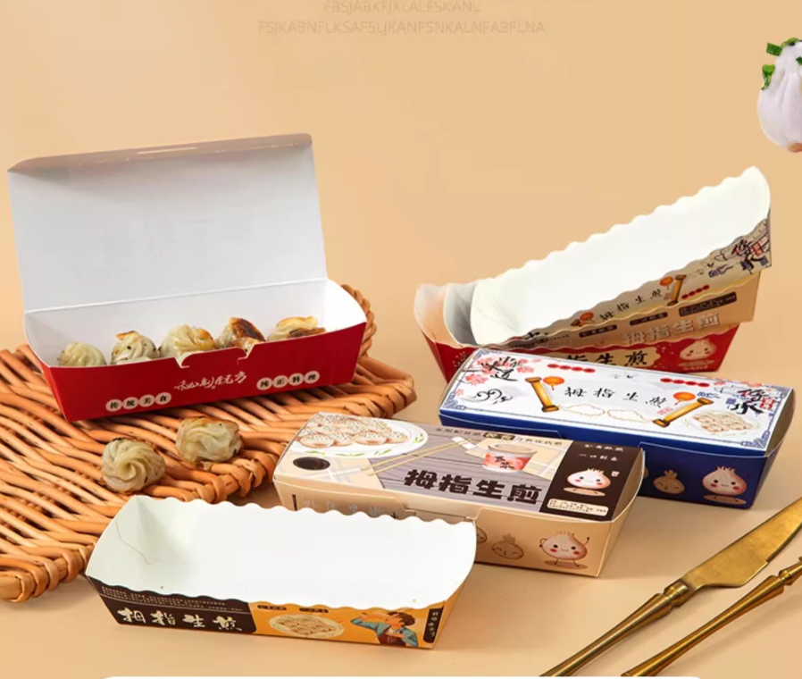 3万个 拇指生煎打包立体盒 300g食品纸+内淋膜(17*8.5*4cm)