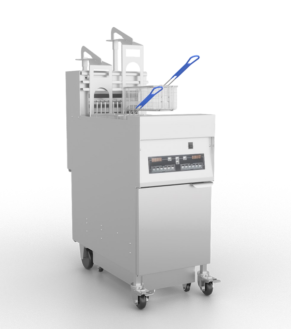 FRYH18C-SJ 电脑板 升降式炸炉 每缸载油量 28-32L 电气参数 380V,18KW (40×96×137cm)