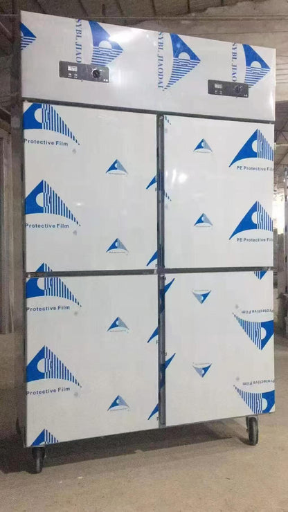 四门冷冻柜（铜管） 电器参数：220V、1KW直冷-15℃~-6℃  尺寸：68*76.5*196.5cm