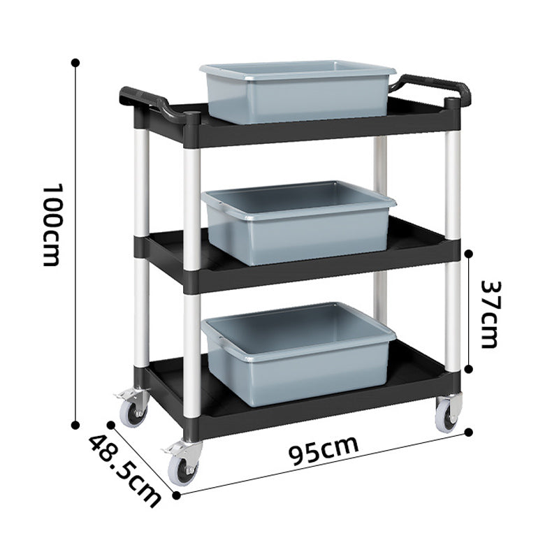餐厅可移动推车 - 三层手推车服务车（100cm x 48.5cm x 95cm）