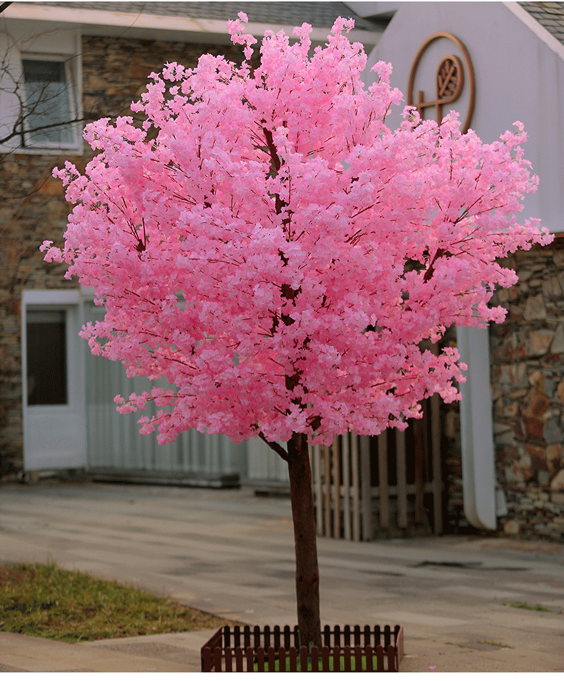 樱花树 圆形款、丝质绢花 180cm*150cm