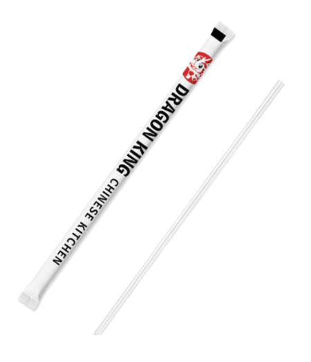 100,000 single transparent environmentally friendly paper individually wrapped food-grade PP straws - size 1.2x24.5cm