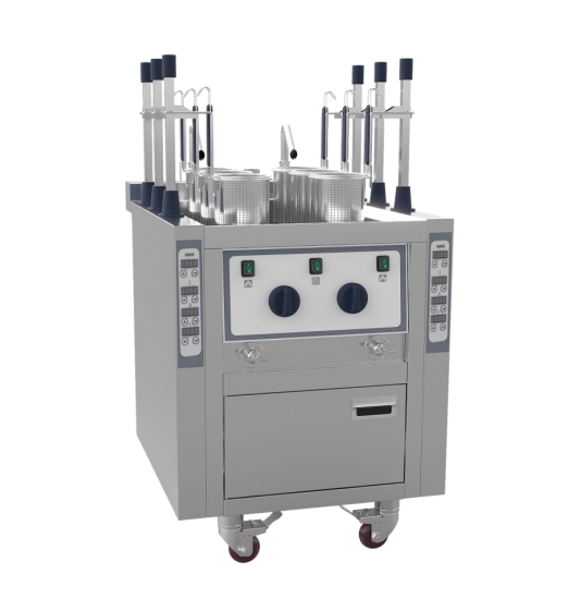 NGC6 电脑版燃气升降煮面炉  燃气：44,500 btu (13 kw)x2   电气：220V,50Hz,10W （65x80x80+5cm）
