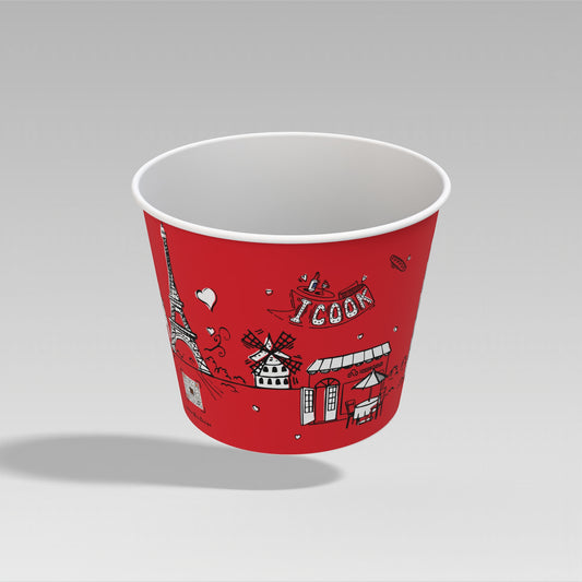 100,000 150 oz family buckets - 350g double PE coating with paper cover, size 16.6x13.2x13.2cm